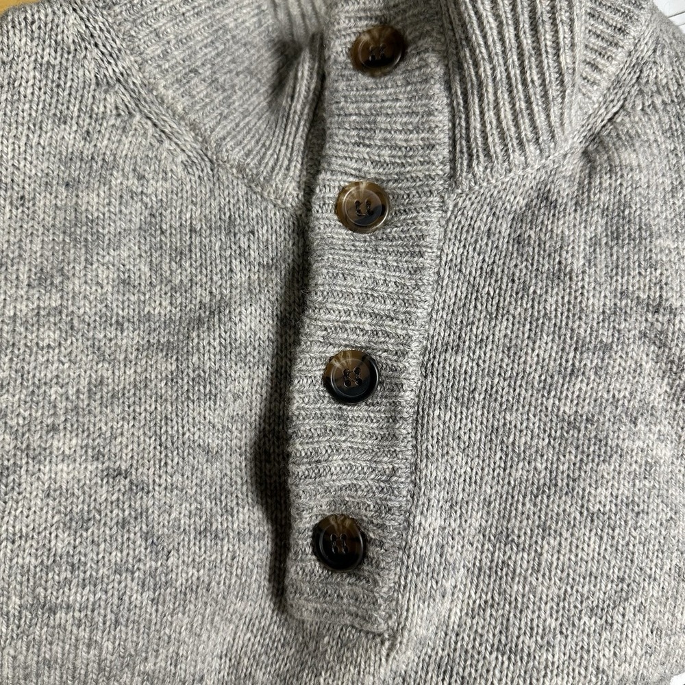 Enzo Mantovani Men's XXL 100% Wool Henley Sweater Thick Preppy Academic Formal - Picture 3 of 8